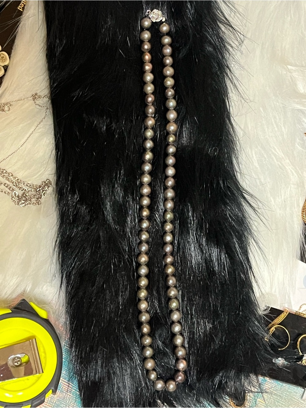 Iridescent Gray Pearl Necklace